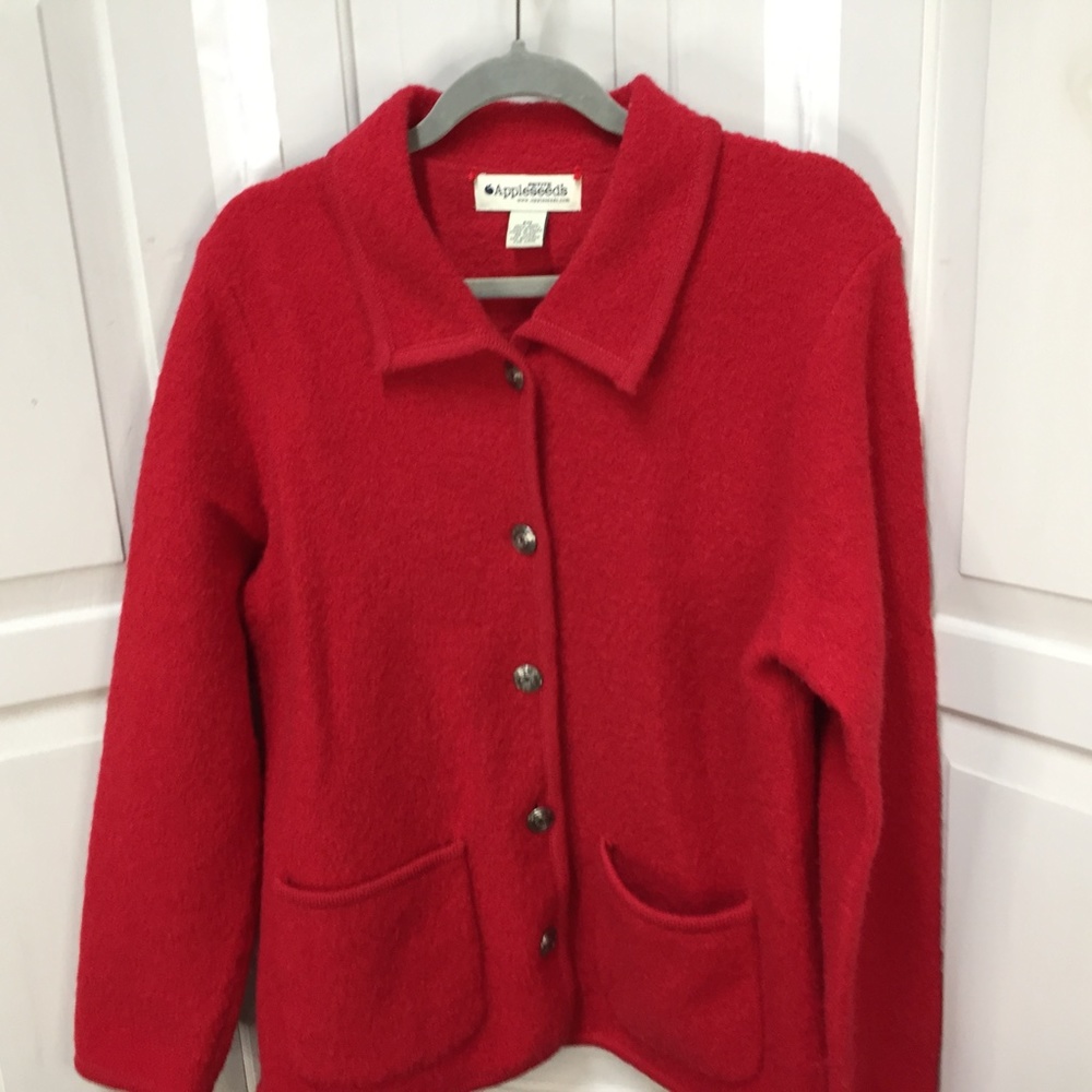 Appleseed's Red Wool Button Down Jacket - Picture 9 of 16